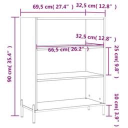 Berkfield Home Shelf Cabinet Black 69.5x32.5x90 cm Engineered Wood - thumbnail 9