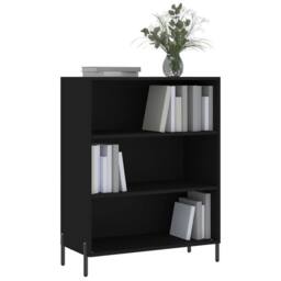 Berkfield Home Shelf Cabinet Black 69.5x32.5x90 cm Engineered Wood - thumbnail 1