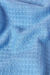 Homescapes Cotton Waffle Blanket Throw - Soft, Breathable & Skin-Friendly in Blue - Size: 228 cm x 228 cm - thumbnail 4