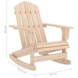 Berkfield Home Garden Adirondack Rocking Chair Solid Fir Wood in Natural - thumbnail 6