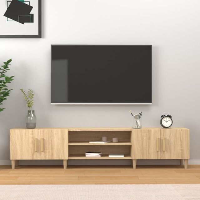 Berkfield Home TV Cabinet Sonoma Oak 180x31.5x40 cm Engineered Wood in Brown - image 1