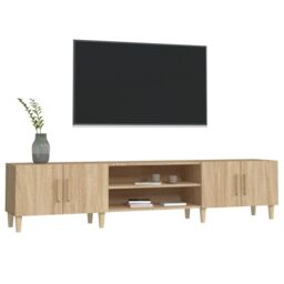 Berkfield Home TV Cabinet Sonoma Oak 180x31.5x40 cm Engineered Wood in Brown - thumbnail 4