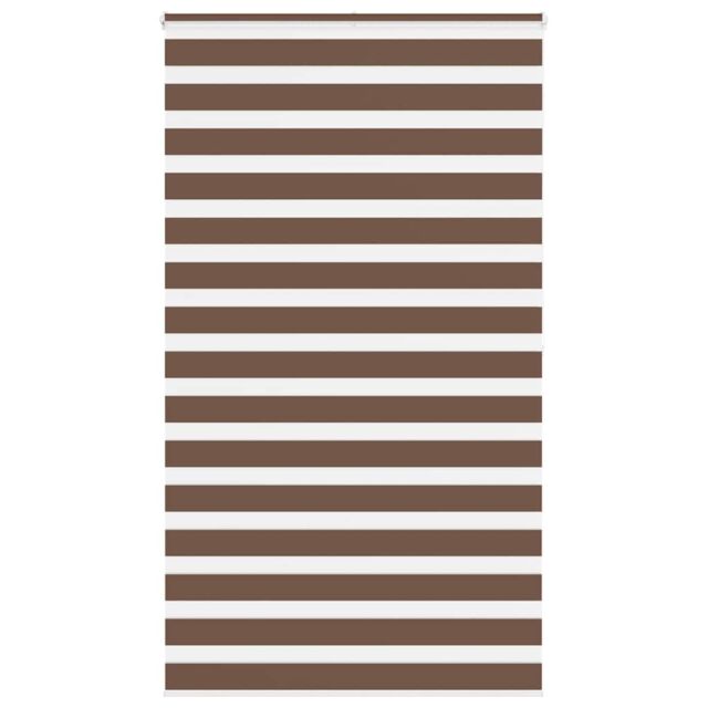 Berkfield Home Zebra Blind Brown 135x200 cm Fabric Width 130.9 cm Polyester - image 1