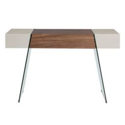 Angel Cerda Walnut & Grey Console Table with Tempered Glass Legs in Pale Grey - thumbnail 2