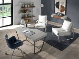 Angel Cerda Walnut & Grey Console Table with Tempered Glass Legs in Pale Grey - thumbnail 4
