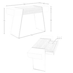 Angel Cerda Walnut & Grey Console Table with Tempered Glass Legs in Pale Grey - thumbnail 8