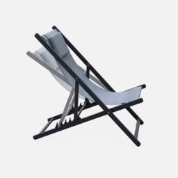 sweeek Set Of 2 Aluminium Multi-position Sun Loungers in Grey - thumbnail 3