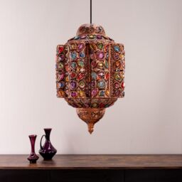 ValueLights Leyla Bronze Moroccan Style Easy Fit Lantern Shade with 10W LED Warm White Bulb - Size: 12 inches - thumbnail 2