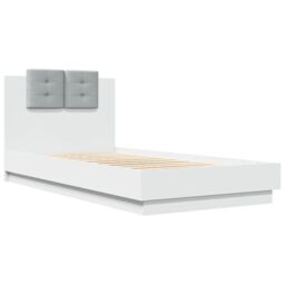 Berkfield Home Bed Frame with LED without Mattress White 75x190 cm Small Single - thumbnail 3