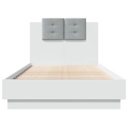 Berkfield Home Bed Frame with LED without Mattress White 75x190 cm Small Single - thumbnail 6