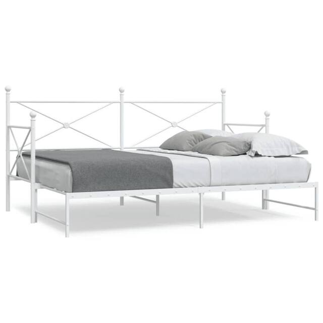 Berkfield Home Daybed with Trundle without Mattress White 75x190 cm Steel - image 1