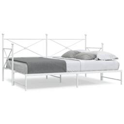 Berkfield Home Daybed with Trundle without Mattress White 75x190 cm Steel