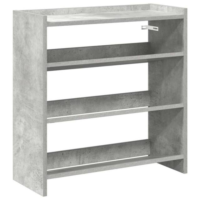Berkfield Home Shoe Rack Concrete Grey 60x25x62 cm Engineered Wood - Size: 60 x 25 x 62 cm - image 1