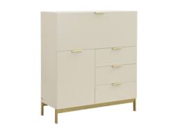 Vente-unique Writing Bureau With 2 Doors & 3 Drawers - MDF & Metal - Beige - thumbnail 4
