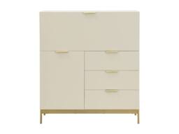 Vente-unique Writing Bureau With 2 Doors & 3 Drawers - MDF & Metal - Beige - thumbnail 5