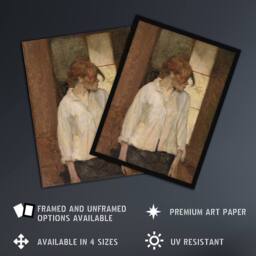 "Artery8 Montrouge Rosa La Rouge Vintage Framed Wall Art Print Toulouse Lautrec in Brown - Size: W12"" x H16""" - thumbnail 2