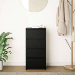 Berkfield Home Sideboard Black Oak 37.5x35x76 cm Engineered Wood - thumbnail 3