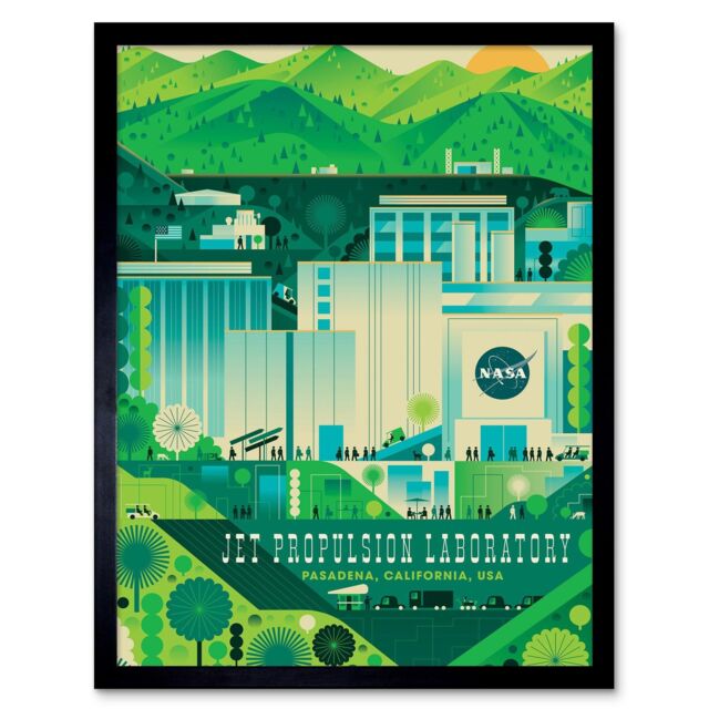 "Artery8 NASA Jet Propulsion Laboratory California Framed Wall Art Print 12x16 in Black - Size: W12"" x H16""" - image 1