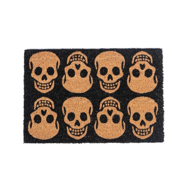 Nicola Spring Halloween Coir Door Mat - 60 x 40cm - Skulls - Size: 40 cm x 60 cm - image 1