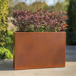 Woven Wood 90cm Long Zinc Galvanised Copper 60cm Tall Trough Planter - thumbnail 7