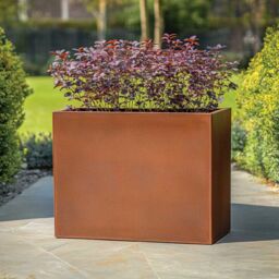 Woven Wood 90cm Long Zinc Galvanised Copper 60cm Tall Trough Planter - thumbnail 2