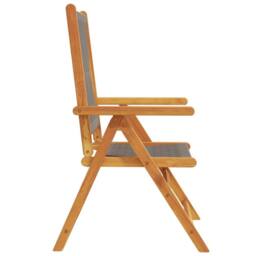 Berkfield Home Reclining Garden Chairs 4 pcs Grey Solid Wood Acacia - thumbnail 5