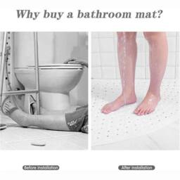 KORVIXA Shower Mat Non Slip Sector Rubber Corner in White - thumbnail 4