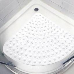 KORVIXA Shower Mat Non Slip Sector Rubber Corner in White - thumbnail 1