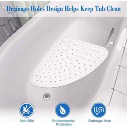 KORVIXA Shower Mat Non Slip Sector Rubber Corner in White - thumbnail 5
