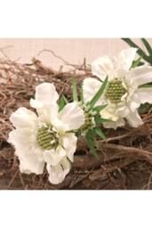 KDMD White Scabiosa Spray 75cm Artificial Flowers - thumbnail 3