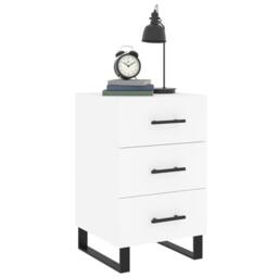 Berkfield Home Bedside Cabinet White 40x40x66 cm Engineered Wood - Size: 40 x 40 x 66 cm - thumbnail 3