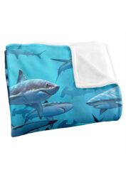 JQ Licensing Royce Mcclure Wish You Were Here Great White Sharks Silky Touch Super Soft Throw Blanket 152 X 127 cm - thumbnail 3