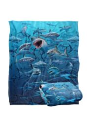 JQ Licensing Royce Mcclure Wish You Were Here Great White Sharks Silky Touch Super Soft Throw Blanket 152 X 127 cm - thumbnail 2