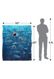 JQ Licensing Royce Mcclure Wish You Were Here Great White Sharks Silky Touch Super Soft Throw Blanket 152 X 127 cm - thumbnail 5