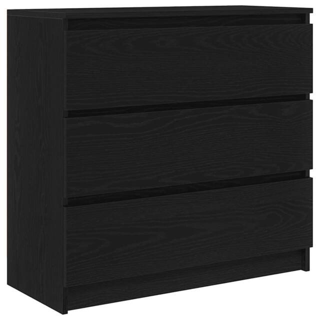 Berkfield Home Sideboard Black Oak 80x35x76 cm Engineered Wood - Size: 80 x 35 x 76 cm - image 1