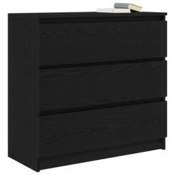 Berkfield Home Sideboard Black Oak 80x35x76 cm Engineered Wood - Size: 80 x 35 x 76 cm - thumbnail 4