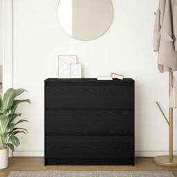 Berkfield Home Sideboard Black Oak 80x35x76 cm Engineered Wood - Size: 80 x 35 x 76 cm - thumbnail 3