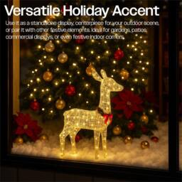 mysmartbuy 74 cm Gold Rattan Deer - 250 Warm White LEDs, 5 m Cable, Transformer - thumbnail 7