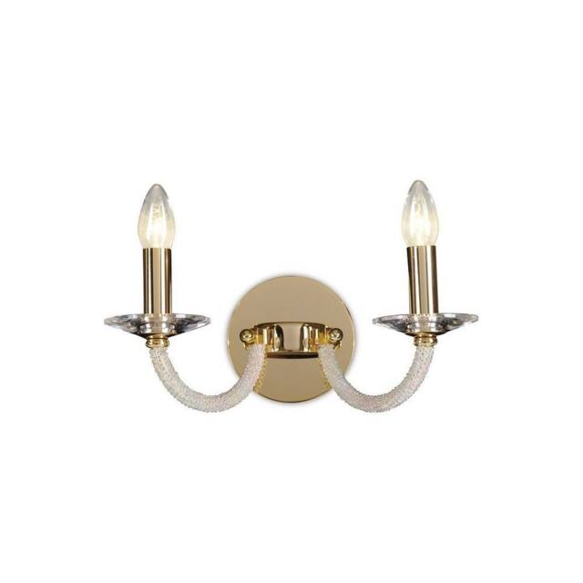 Netlighting Elena Wall Lamp Switched 2 Candle Light Gold Crystal - image 1