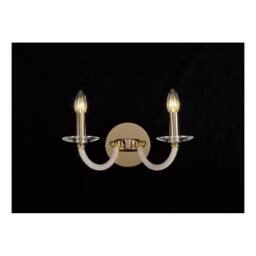 Netlighting Elena Wall Lamp Switched 2 Candle Light Gold Crystal - thumbnail 2