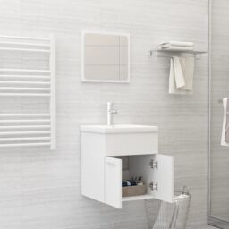 Berkfield Home 2 Piece Bathroom Furniture Set White Engineered Wood - thumbnail 3