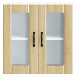 Berkfield Home Kitchen Wall Cabinet with Glass Door Lucca Sonoma Oak Engineered Wood in Light Brown - thumbnail 6