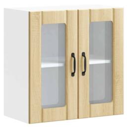 Berkfield Home Kitchen Wall Cabinet with Glass Door Lucca Sonoma Oak Engineered Wood in Light Brown - thumbnail 3