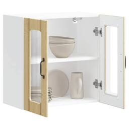 Berkfield Home Kitchen Wall Cabinet with Glass Door Lucca Sonoma Oak Engineered Wood in Light Brown - thumbnail 5