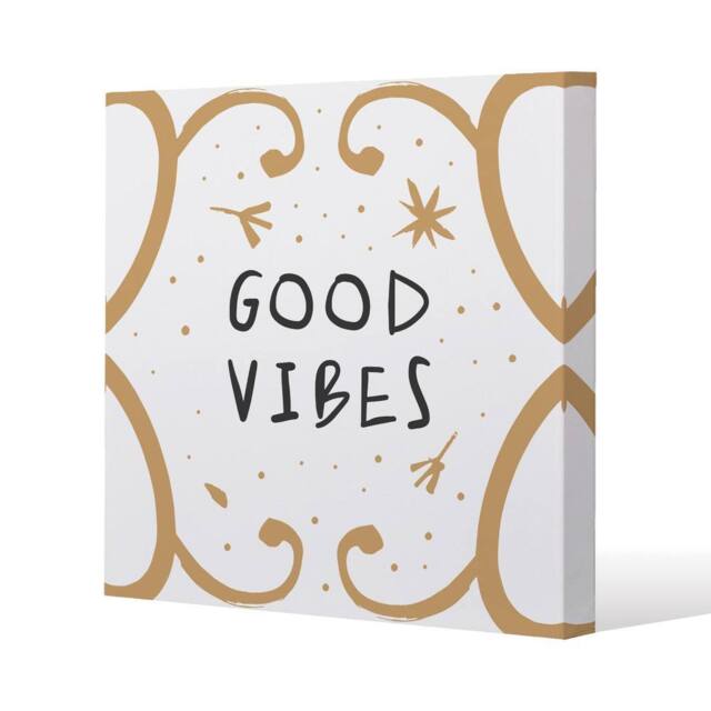 Benjamin Tate Design Good Vibes (Canvas Print) / 101 x 101 x 4cm in Natural - Size: 101 x 101 x 4 cm - image 1