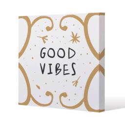 Benjamin Tate Design Good Vibes (Canvas Print) / 101 x 101 x 4cm in Natural - Size: 101 x 101 x 4 cm - thumbnail 1