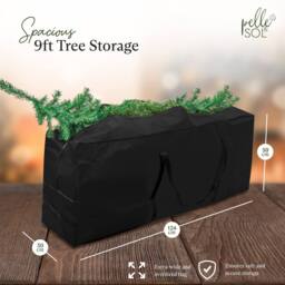Pelle & Sol Christmas Tree Storage Bag - Fits Up to 9 ft - Black - thumbnail 3