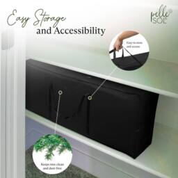 Pelle & Sol Christmas Tree Storage Bag - Fits Up to 9 ft - Black - thumbnail 4
