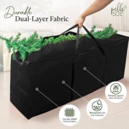 Pelle & Sol Christmas Tree Storage Bag - Fits Up to 9 ft - Black - thumbnail 2