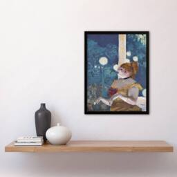 "Artery8 Cafe Concert Song of the Dog Edgar Degas Vintage Framed Wall Art Print in Blue - Size: W12"" x H16""" - thumbnail 4